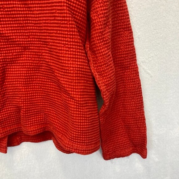 Vintage Nannette Keller Cardigan Womens Large Burnt Red Button Up Lagenlook USA - Picture 14 of 15